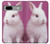 W3870 Cute Baby Bunny Funda Carcasa Case y Caso Del Tirón Funda para Google Pixel 7a