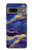 W3906 Navy Blue Purple Marble Funda Carcasa Case y Caso Del Tirón Funda para Google Pixel 7a