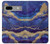 W3906 Navy Blue Purple Marble Funda Carcasa Case y Caso Del Tirón Funda para Google Pixel 7a