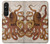 W2801 Vintage Octopus Funda Carcasa Case y Caso Del Tirón Funda para Sony Xperia 1 V