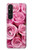 W2943 Pink Rose Funda Carcasa Case y Caso Del Tirón Funda para Sony Xperia 1 V