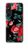W3112 Rose Floral Pattern Black Funda Carcasa Case y Caso Del Tirón Funda para Sony Xperia 1 V