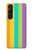 W3678 Colorful Rainbow Vertical Funda Carcasa Case y Caso Del Tirón Funda para Sony Xperia 1 V