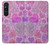 W3710 Pink Love Heart Funda Carcasa Case y Caso Del Tirón Funda para Sony Xperia 1 V