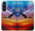 W3841 Bald Eagle Flying Colorful Sky Funda Carcasa Case y Caso Del Tirón Funda para Sony Xperia 1 V