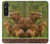 W3917 Capybara Family Giant Guinea Pig Funda Carcasa Case y Caso Del Tirón Funda para Sony Xperia 1 V