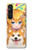 W3918 Baby Corgi Dog Corgi Girl Candy Funda Carcasa Case y Caso Del Tirón Funda para Sony Xperia 1 V