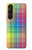 W3942 LGBTQ Rainbow Plaid Tartan Funda Carcasa Case y Caso Del Tirón Funda para Sony Xperia 1 V