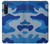 W2958 Army Blue Camo Camouflage Funda Carcasa Case y Caso Del Tirón Funda para Sony Xperia 10 V