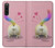 W3923 Cat Bottom Rainbow Tail Funda Carcasa Case y Caso Del Tirón Funda para Sony Xperia 10 V