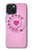 W2847 Pink Retro Rotary Phone Funda Carcasa Case y Caso Del Tirón Funda para iPhone 15