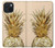W3490 Gold Pineapple Funda Carcasa Case y Caso Del Tirón Funda para iPhone 15