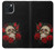 W3753 Dark Gothic Goth Skull Roses Funda Carcasa Case y Caso Del Tirón Funda para iPhone 15