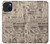 W3819 Retro Vintage Paper Funda Carcasa Case y Caso Del Tirón Funda para iPhone 15