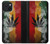 W3890 Reggae Rasta Flag Smoke Funda Carcasa Case y Caso Del Tirón Funda para iPhone 15