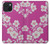 W3924 Cherry Blossom Pink Background Funda Carcasa Case y Caso Del Tirón Funda para iPhone 15