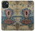 W3955 Vintage Keyhole Weather Door Funda Carcasa Case y Caso Del Tirón Funda para iPhone 15