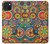 W3272 Colorful Pattern Funda Carcasa Case y Caso Del Tirón Funda para iPhone 15 Plus