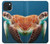 W3497 Green Sea Turtle Funda Carcasa Case y Caso Del Tirón Funda para iPhone 15 Plus