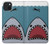 W3825 Cartoon Shark Sea Diving Funda Carcasa Case y Caso Del Tirón Funda para iPhone 15 Plus