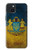 W3858 Ukraine Vintage Flag Funda Carcasa Case y Caso Del Tirón Funda para iPhone 15 Plus