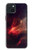 W3897 Red Nebula Space Funda Carcasa Case y Caso Del Tirón Funda para iPhone 15 Plus