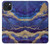 W3906 Navy Blue Purple Marble Funda Carcasa Case y Caso Del Tirón Funda para iPhone 15 Plus