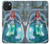 W3911 Cute Little Mermaid Aqua Spa Funda Carcasa Case y Caso Del Tirón Funda para iPhone 15 Plus
