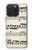 W3082 Music Sheet Funda Carcasa Case y Caso Del Tirón Funda para iPhone 15 Pro