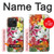 W3205 Retro Art Flowers Funda Carcasa Case y Caso Del Tirón Funda para iPhone 15 Pro