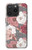 W3716 Rose Floral Pattern Funda Carcasa Case y Caso Del Tirón Funda para iPhone 15 Pro