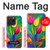 W3926 Colorful Tulip Oil Painting Funda Carcasa Case y Caso Del Tirón Funda para iPhone 15 Pro