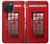 W0058 British Red Telephone Box Funda Carcasa Case y Caso Del Tirón Funda para iPhone 15 Pro Max