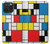 W3814 Piet Mondrian Line Art Composition Funda Carcasa Case y Caso Del Tirón Funda para iPhone 15 Pro Max