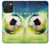 W3844 Glowing Football Soccer Ball Funda Carcasa Case y Caso Del Tirón Funda para iPhone 15 Pro Max