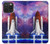 W3913 Colorful Nebula Space Shuttle Funda Carcasa Case y Caso Del Tirón Funda para iPhone 15 Pro Max