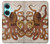 W2801 Vintage Octopus Funda Carcasa Case y Caso Del Tirón Funda para OnePlus Nord CE3