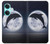 W3510 Dolphin Moon Night Funda Carcasa Case y Caso Del Tirón Funda para OnePlus Nord CE3