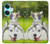 W3795 Kitten Cat Playful Siberian Husky Dog Paint Funda Carcasa Case y Caso Del Tirón Funda para OnePlus Nord CE3