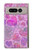 W3710 Pink Love Heart Funda Carcasa Case y Caso Del Tirón Funda para Google Pixel Fold