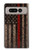 W3804 Fire Fighter Metal Red Line Flag Graphic Funda Carcasa Case y Caso Del Tirón Funda para Google Pixel Fold