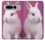 W3870 Cute Baby Bunny Funda Carcasa Case y Caso Del Tirón Funda para Google Pixel Fold