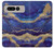 W3906 Navy Blue Purple Marble Funda Carcasa Case y Caso Del Tirón Funda para Google Pixel Fold
