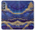 W3906 Navy Blue Purple Marble Funda Carcasa Case y Caso Del Tirón Funda para Samsung Galaxy M34 5G