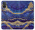 W3906 Navy Blue Purple Marble Funda Carcasa Case y Caso Del Tirón Funda para Sony Xperia 5 V