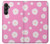 W3500 Pink Floral Pattern Funda Carcasa Case y Caso Del Tirón Funda para Samsung Galaxy A05s