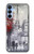 W1295 Eiffel Painting of Paris Funda Carcasa Case y Caso Del Tirón Funda para Samsung Galaxy A15 5G