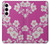 W3924 Cherry Blossom Pink Background Funda Carcasa Case y Caso Del Tirón Funda para Samsung Galaxy A35 5G