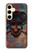 W3895 Pirate Skull Metal Funda Carcasa Case y Caso Del Tirón Funda para Samsung Galaxy S24