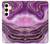 W3896 Purple Marble Gold Streaks Funda Carcasa Case y Caso Del Tirón Funda para Samsung Galaxy S24